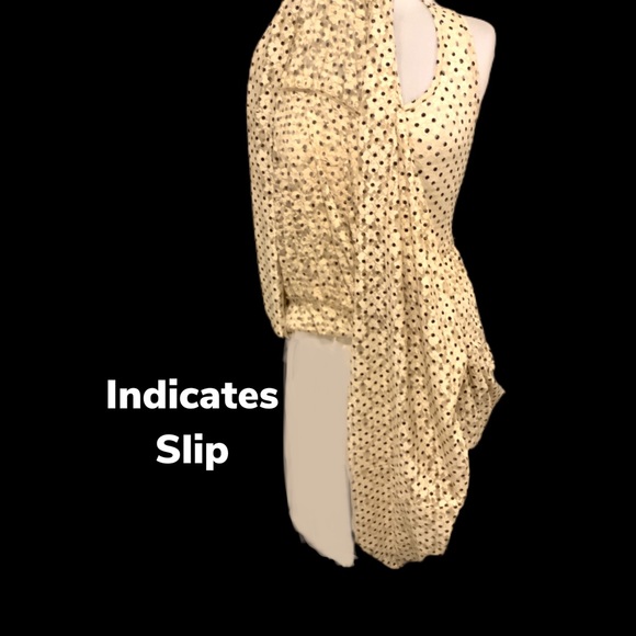 Meadow Rue Anthro Cream-black polka dot lace textured slip lining layers - Picture 12 of 16